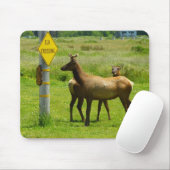 Elk Crossing California Wildlife Fotografie Mousepad (Mit Mouse)