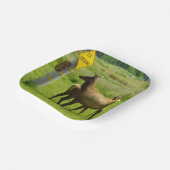 Elk Crossing California Wildlife Fotografie Pappteller (Gewinkelt)