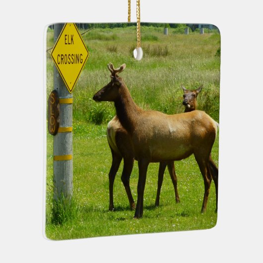 Elk Crossing California Wildlife Keramikornament (Rechts)