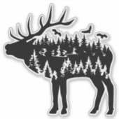 Elk Custom-Cut Vinyl Sticker. Aufkleber (Vorderseite)