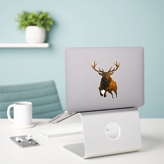 Elk Cut-out Sticker (Laptop auf Schreibtisch)