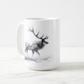 Elk Deer Stag Silhouette Tasse (Vorderseite Links)