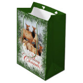 Elk Frohe Weihnachtsgrüße Mittlere Geschenktüte (Vorderseite Schrägansicht)