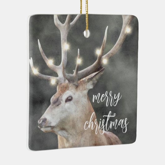 Elk Glows Light Antlers Rustikaler Urlaub Keramikornament (Rechts)