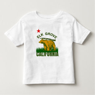 Elk Grove California Beach Flag Bear Surf CA T-Sh Kleinkind T-shirt