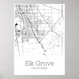 Elk Grove Map - Kalifornien - City Map Poster