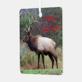 Elk Happy Holidays Ornament (Vorderseite links)