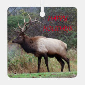 Elk Happy Holidays Ornament (Rückseite)