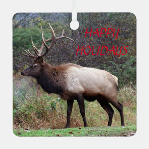Elk Happy Holidays Ornament Aus Metall