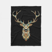 Elk Head _ Face Artistic Illustration Graphic  Fleecedecke (Vorderseite)