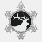 Elk Head Schneeflocken Zinn-Ornament (Vorderseite)