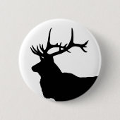 Elk Head Silhouette Button (Vorderseite)