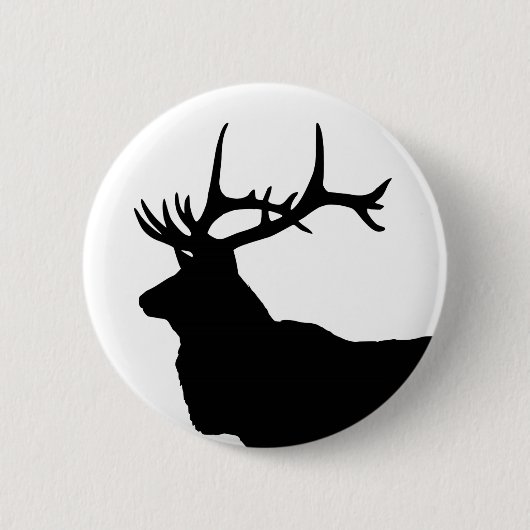 Elk Head Silhouette Button (Vorderseite)