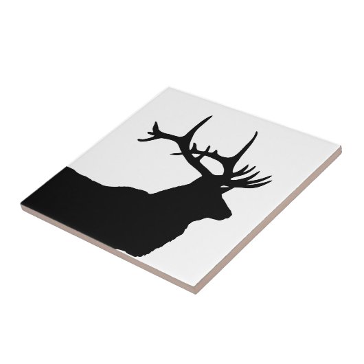 Elk Head Silhouette Fliese (Seite)