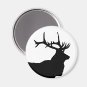 Elk Head Silhouette Magnet (Vorderseite/Rückseite)