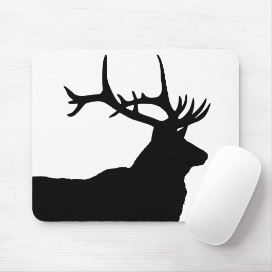 Elk Head Silhouette Mousepad (Mit Mouse)