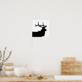 Elk Head Silhouette Poster (Küche)
