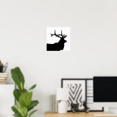 Elk Head Silhouette Poster (Heimbüro)