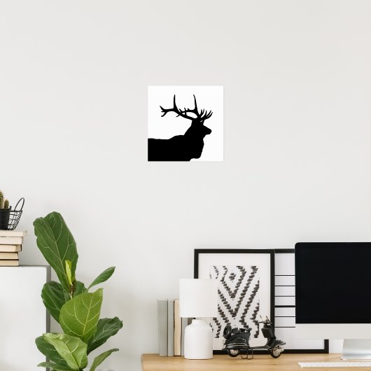 Elk Head Silhouette Poster (Heimbüro)