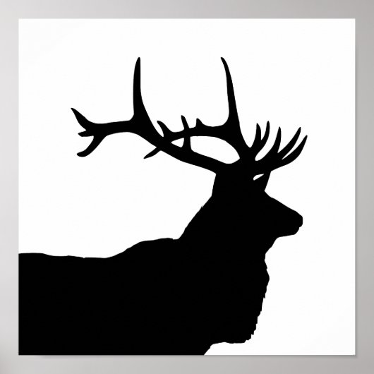 Elk Head Silhouette Poster (Vorne)