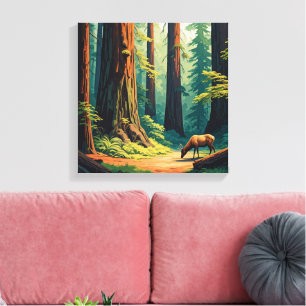Elk im Redwood National Park Souvenir Leinwanddruck