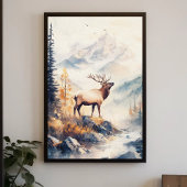 Elk in Bergwaldlandschaft Natur Ästhetik Poster