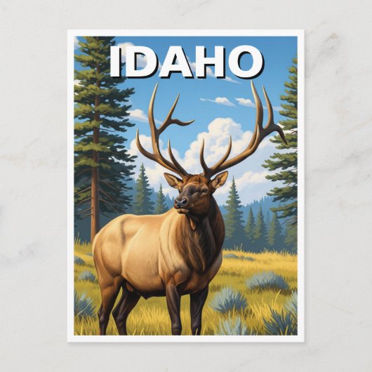 Elk in Idaho Postkarte (Vorderseite)