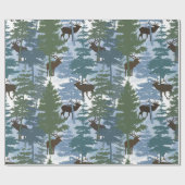 Elk in the Winter Forest Geschenkpapier (Flach)