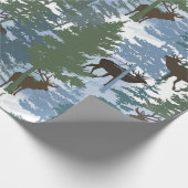 Elk in the Winter Forest Geschenkpapier (Ecke)