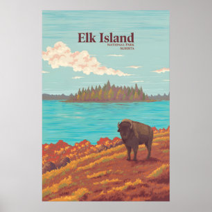 Elk Island Nationalpark Alberta Kanada Reise Poster
