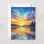Elk Island Nationalpark Wasserfarbenmalerei Postkarte (Vorne/Hinten)