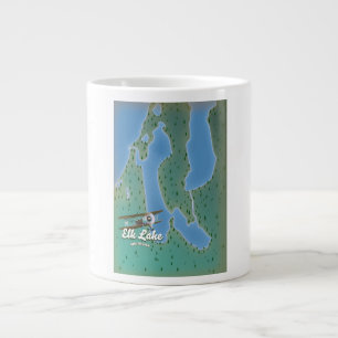 Elk Lake Michigan Karte Jumbo-Tasse