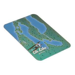 Elk Lake Michigan Karte Magnet