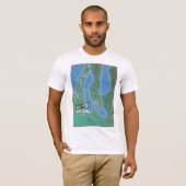 Elk Lake Michigan Karte T-Shirt (Vorne ganz)