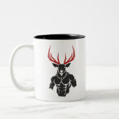 Elk Man Warrior Zweifarbige Tasse (Links)