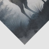 Elk Misty Mountains Wasserfarbe Decoupage Seidenpapier (Detail)