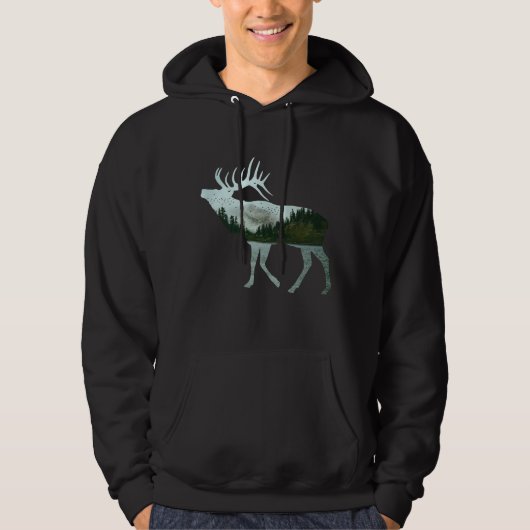 ELK NATURE SCENERY HOODIE (Vorderseite)
