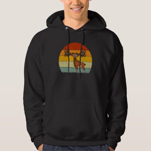 Elk  Retro Style Vintage Hoodie (Vorderseite)