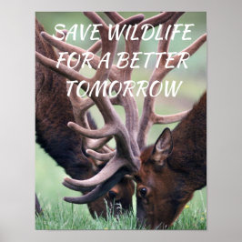 Elk, Rett Wildnis für eine bessere Natur von morge Poster