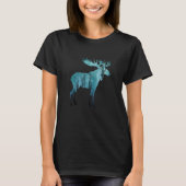 Elk Scandinavia Northern Lights Aurora Borealis T-Shirt (Vorderseite)