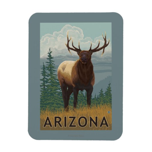 Elk SceneArizona Magnet (Vertikal)