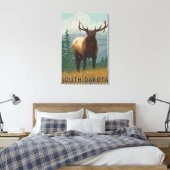 Elk SceneSouth Dakota Leinwanddruck (Insitu (Schlafzimmer))