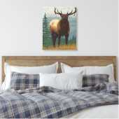Elk SceneWyoming Leinwanddruck (Insitu (Schlafzimmer))