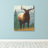 Elk SceneWyoming Leinwanddruck (Insitu (Holzboden))