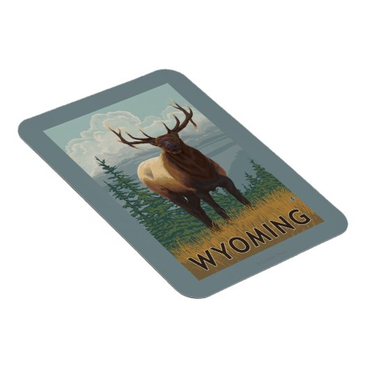 Elk SceneWyoming Magnet (Rechte Seite)