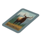 Elk SceneWyoming Magnet (Linke Seite)