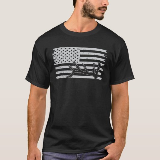 ELK Shed antler hunting AMERICAN flag sheds hunter T-Shirt (Vorderseite)