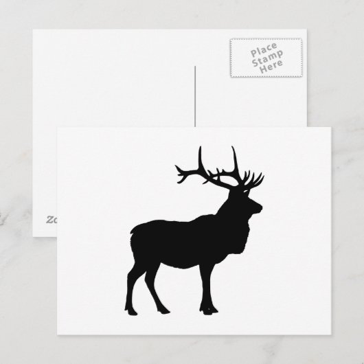 Elk Silhouette Postkarte (Vorne/Hinten)