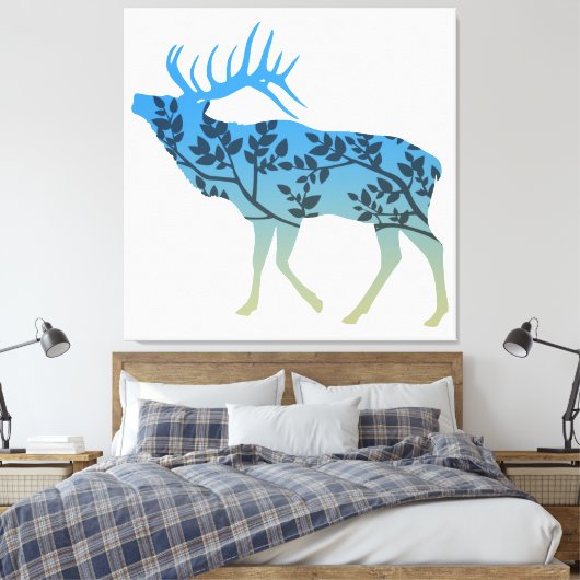 Elk Tree Leinwanddruck (Insitu (Schlafzimmer))