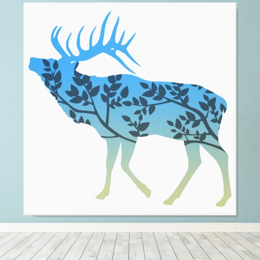 Elk Tree Leinwanddruck (Insitu (Holzboden))